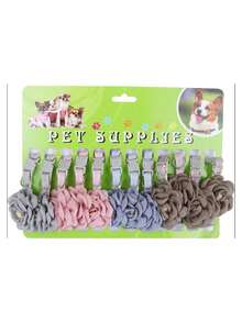 Flower Design Pet Collar - Blue - View 1