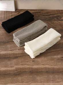 3對女士高档保暖針織堆堆襪套裝，適用於日常穿戴和派對 - 彩色 - 查看 1