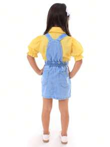 Young Girls Denim Overalls & Jumpsuits - 藍色 - 查看 2