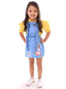 Young Girls Denim Overalls & Jumpsuits - 藍色 - 查看 4