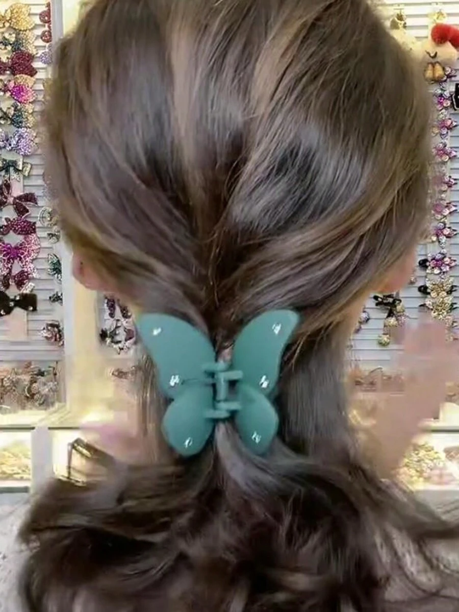 Butterfly Claw Clip Medium Size-green - Green - View 1