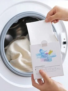 24入組滌綸混合顏色吸收洗衣紙適用於洗衣機 - 白色 - 查看 2