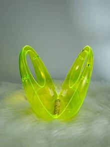 月亮形狀的塑膠透明手提袋,假日休閒風格,女性,金色/紅色/紫色/透明/綠色/品紅色,豪華個人迷你手提袋,派對手拿包,婚禮手拿包,晚宴手提袋 - 芥末黃 - 查看 7