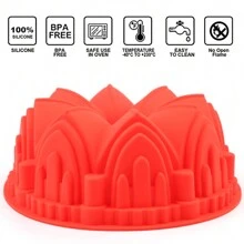 1 Pezzo Grande Stampo Per Torta Con Corona Di Castello Di 8,5 Pollici - Stampi Per Cucina In Silicone Per La Preparazione Di Torte E Dolci Fai Da Te