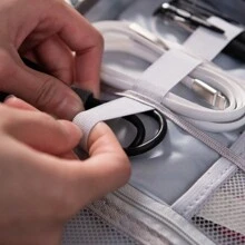 簡單便攜拉鍊收納袋,輕量級數據線組織者,商務旅行,學校,大學,辦公室旅行袋充電器收納盒 - 藍色 - 查看 10