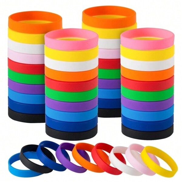 10 Piezas/set Pulseras De Silicona Unisex Con Estilo De Playa, Estilo Deportivo Al Aire Libre, Regalos Para Festivales