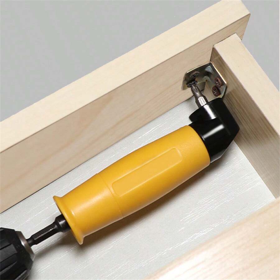 90 Degree Angle Screwdriver Drill Bit Holder Corner Extension Tool, Electric Screwdriver Bit - Yellow - View 1
