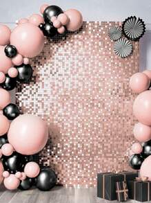 2/4 pièces Rideau de fond en plastique à paillettes carrées laser rose gold, convient pour anniversaire, mariage, fête, décoration de Noël, décoration murale de salle de fête à la maison, avec bannière à paillettes, cadeau d'anniversaire, décoration de fête pour dames, décoration d'Halloween, cadeau d'Halloween, décoration de chambre d'Halloween, décoration de Noël pour la maison, cadeau de Noël, décoration du Nouvel An - Or rose - Voir 8