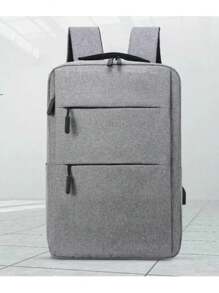 Mochila Multifuncional Con Puerto De Carga USB - Gris - Ver 7