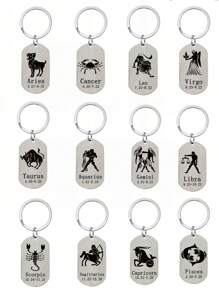 1個時尚中性星座鑰匙扣,提供12種不同的星座款式(摩羯座、金牛座、處女座、水瓶座、雙魚座、巨蟹座、射手座、白羊座、天秤座、獅子座、雙子座、天蠍座),節日男女生禮物 - 銀色 - 查看 1