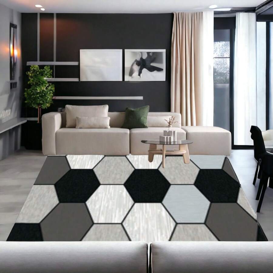 Alfombra Decorativa para Sala, Dormitorio, Habitación, GRANDES 1.6 X 2.3 Metros - Gris Oscuro - Ver 1