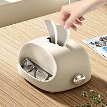 1pc Creative Cartoon Themed Tissue Box Holder,light Luxury Style Paper Napkin Box For Living Room Coffee Table - Grey - View 9