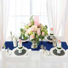 1pc Twinkle Shiny Blue Sequin Tablecloth 12x72 Inches, Rectangle Golden Tablecloth For Party, Christmas, Baby Shower And Birthday Celebration Decoration - Royal Blue - View 6