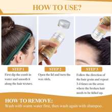 ikt 4入組粉紅色髮型梳套裝,捲髮梳、尾梳、雙面刷適用於邊緣和背部刷髮、梳理、滑理髮絲,適用於女性和寶寶髮,附1支蠟條可消除毛燥髮 - 粉色 - 查看 9