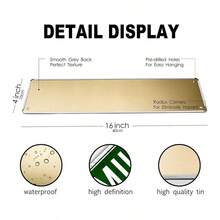 徽標貼紙,金屬材質,如刷銀色,4*16英寸,黏性強,防水防褪色,優質厚度乙烯基材料,適用於商業門牌招牌辦公室商店廁所