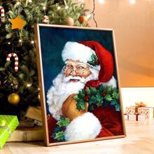 1入圣誕節牆藝術油畫,聖誕老人帆布油畫,浴室,臥室,辦公室,客廳家居牆壁裝飾,無框印花