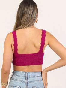 Women Knit Tops - Màu Đỏ Sâu - Xem 3