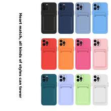 霧面純色卡插保護套，適用於iPhone 7P/8P SE 2020 iPhone 15Pro Max 14 15Plus 13 12Mini 11 X XS XR XS Max，時尚極簡，皮膚友好，便攜式卡袋，色塊襯托按鈕防跌TPU外殼，相容於iPhone卡片套 - 玫紅色 - 查看 9