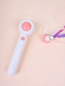 1pc Pink Extendable And Durable Cat Teasing Rod With Feather Replacement Head, For Relieving Boredom And Playtime Activities - Pink - View 9