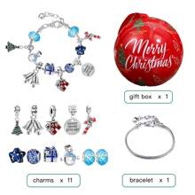 1set Christmas Tree Ornament Decorative Balls, Gift Box With Beaded Bracelet DIY Kit, Suitable For Christmas Wearing And Christmas Gifts