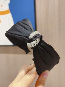 1pc Women's Fashionable & Versatile Hairband/hair Clip, Suitable For Daily Wear - Black - View 3