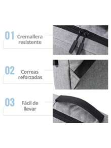Mochila Multifuncional Con Puerto De Carga USB - Gris - Ver 5