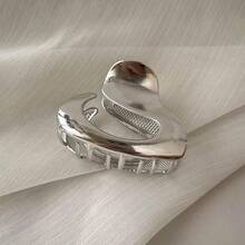 1 Kẹp Tóc Móng Vuốt Bất Đối Xứng Màu Bạc Cho Nữ, Vuốt Tóc, Dụng Cụ Bắt Tóc Sang Trọng Và Phong Cách, Kích Thước Nhỏ Thích Hợp Để Sử Dụng Hàng Ngày - Bạc - Xem 2