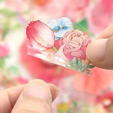 SIMNO 1 gói Của 30pcs Hoa Theo chủ đề Hình dán , Retro Trang trí DIY Thủ công Chất liệu Đối với Điện thoại , Quyển sổ , Máy tính , Thẩm mỹ Sổ lưu niệm , Tạp chí , Cắt dán Chất liệu Đối với Creative Nghệ thuật Dự án ( Ngẫu nhiên 4 Nhà thiết kế ) - Màu tím - Xem 3