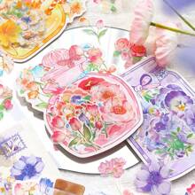 SIMNO 1 gói Của 30pcs Hoa Theo chủ đề Hình dán , Retro Trang trí DIY Thủ công Chất liệu Đối với Điện thoại , Quyển sổ , Máy tính , Thẩm mỹ Sổ lưu niệm , Tạp chí , Cắt dán Chất liệu Đối với Creative Nghệ thuật Dự án ( Ngẫu nhiên 4 Nhà thiết kế ) - Màu tím - Xem 1