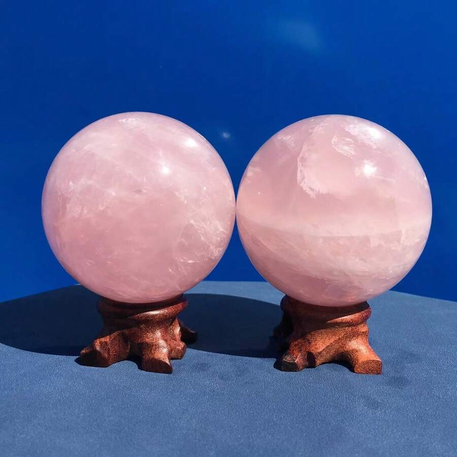 60mm粉色水晶球,適用於水晶球占卜、脈輪療癒、家居裝飾、靈性療癒、水晶禮物 - 酒紅色 - 查看 1