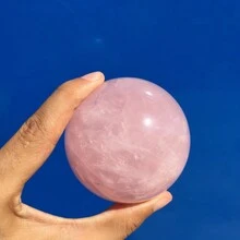 60mm粉色水晶球,適用於水晶球占卜、脈輪療癒、家居裝飾、靈性療癒、水晶禮物 - 酒紅色 - 查看 3