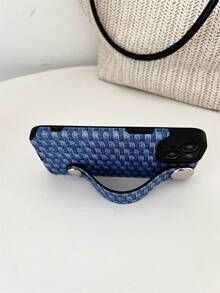 1入組含TPU皮軟殼手機殼的藍色鋅合金手環，支援防震、防汗、防指紋、耐磨、不褪色，適用於iPhone