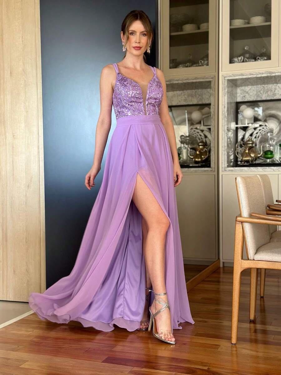 Women Prom & Evening Dresses - Lilac Purple - View 1