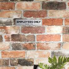 徽標貼紙,金屬材質,如刷銀色,4*16英寸,黏性強,防水防褪色,優質厚度乙烯基材料,適用於商業門牌招牌辦公室商店廁所