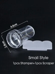 1 件美甲印章板雪花冬季聖誕雪花線適用於指甲油印刷模板工具帶 1 件透明小印章,8 件海綿) - 彩色 - 查看 3