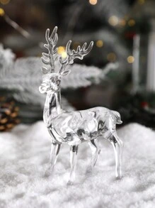 1 Pc Christmas Creative And Cute Transparent Simulation Standing Elk Handicraft Decorations,Suitable For Autumn Decoration And Christmas Holiday Home Decoration Cabinets And Bookshelves Display Cabinet And Dining Table Storage Rack,Christmas Present,Acrylic Craft Suitable For All Seasons Best Gifts Birthday Christmas Decorations Room Decor