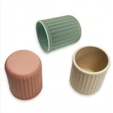 1 Pc Green Baby Boys And Girls Texture  Silicone Open  Cup 200ml Juice Milk Bathroom Bottle Drink Water Cup - Green - View 3