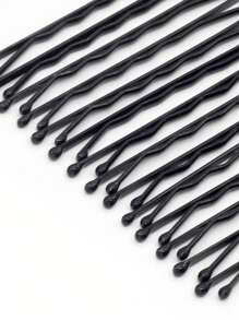 100pcs Women's Simple Black Alloy Hair Clip Suitable For Daily Wear - Black - View 5