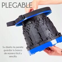 Ajustable Taburete retráctil portátil, silla plegable para acampar Banco Retractil Plegable Taburete Portatil Correa - Azul - Ver 3