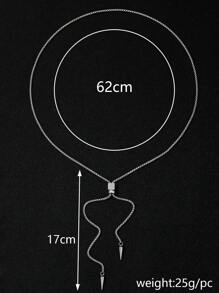 Rivet Pendant Pull Chain Necklace - Silver - View 3