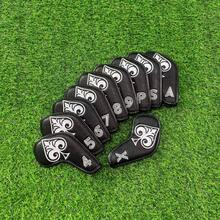 10pcs  Poker Pattern golf head covers irons Protector Dust-proof Durable Golf Club Head Cover - White - View 3