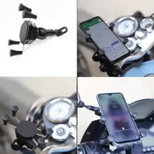 Base Soporte De Celular Para Moto Bicicleta Practico Ajustable  01477 - Negro - Ver 5