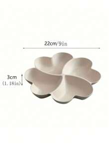 1 件圣诞花瓣白色水果盘休闲零食盒，带 4 个心形隔层，塑料糖果托盘，坚果和干果容器，适用于家庭和派对装饰，圣诞节 - 白色花瓣 - 查看 3