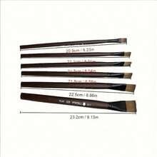 6入組扁平頭木柄尼龍毛油漆刷適用於水彩,油畫,丙烯和手繪