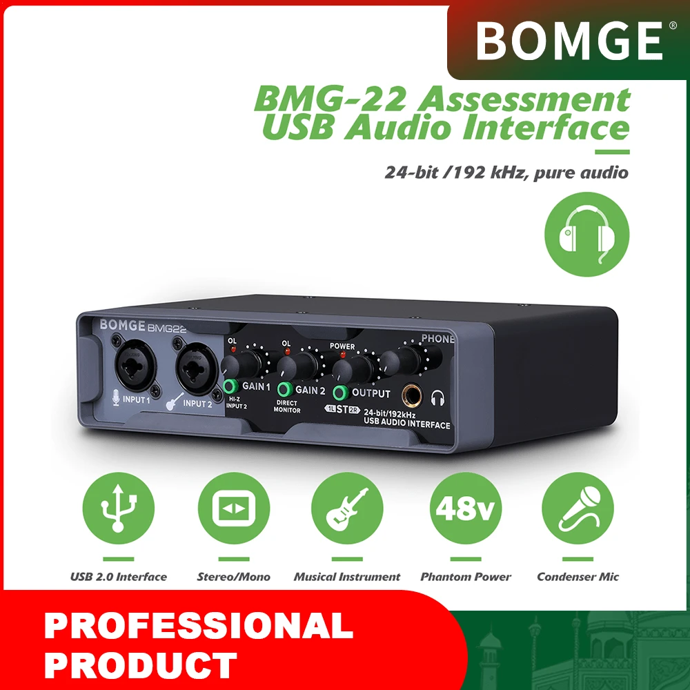 Usb Audio Interface Sound Card, 24 Bit/192 Khz, With 48v, 47 OFF