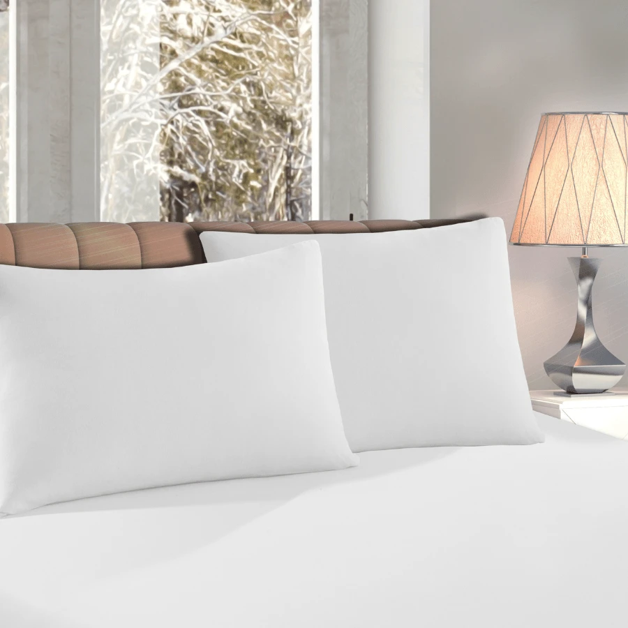 三件套夫妻床超柔軟可調節床單,100%棉質,帶彈性+枕套 - 白色 - 查看 1