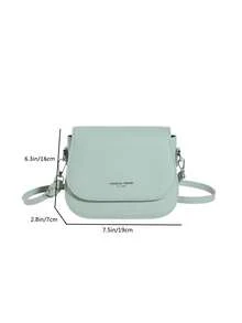 Mini & Minimalist Flap Design Fashionable Saddle Crossbody Bag - Green - View 5
