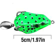 6PCS Floating Frog Lures Fishing Lures with Double Sharp Hooks Baits Simulation Frog Snakehead Killer Lures - Green - View 3