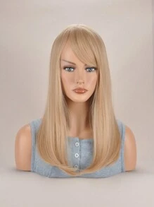 kanuosi Pelucas Bob De Lino Con Flequillo, Cabello Liso Para Forma De Cabeza De Pera - Lino Dorado - Ver 1