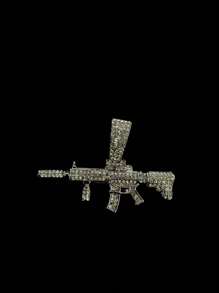 1只男士個性化合金立體鑽石槍吊墜項鍊,歐美男士嘻哈酷炫、霸氣項鍊 - 嘻哈吊墜 - 查看 17